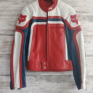Fox Leather motorcycle racing jacket.
